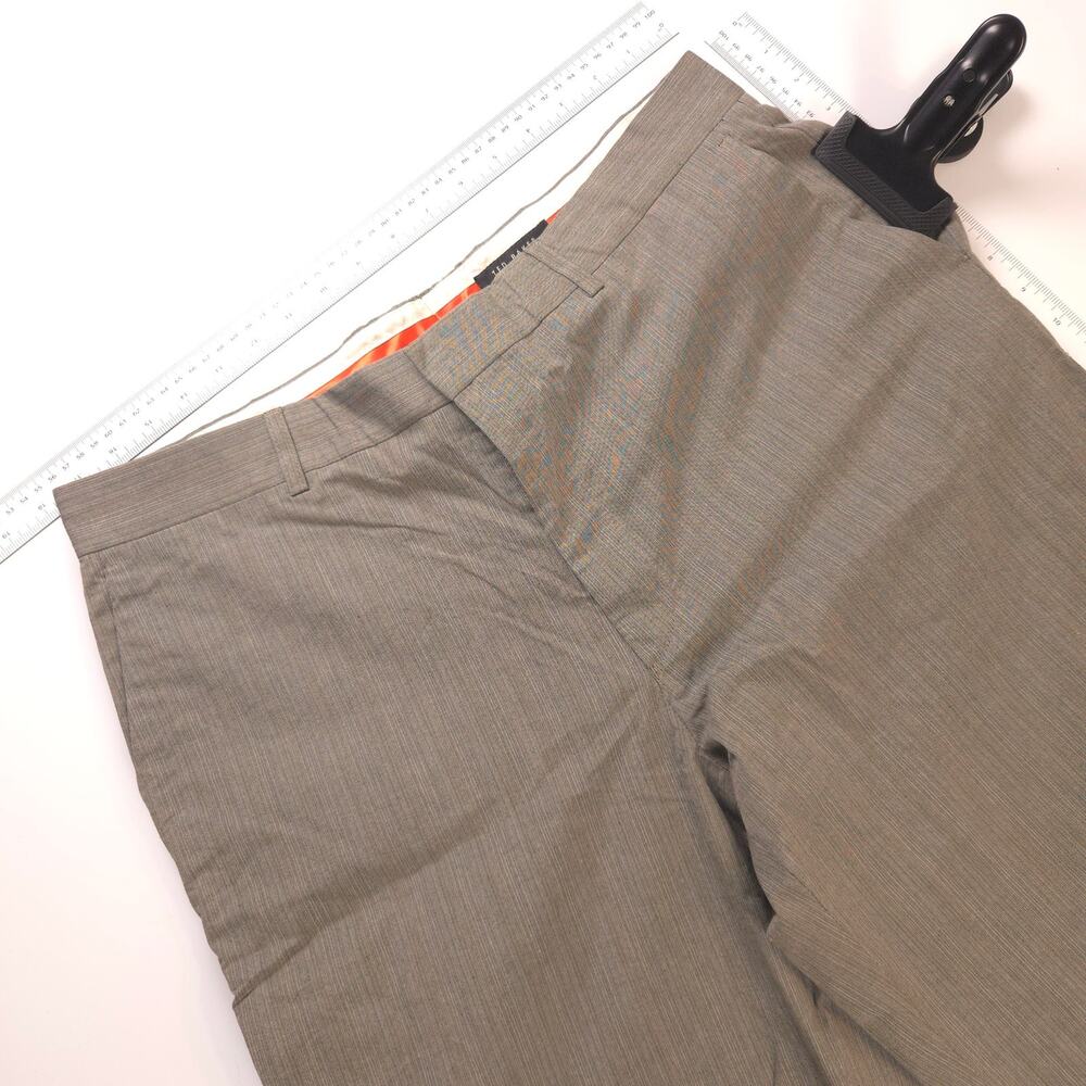 Ted Baker London Gray Dress Pants 34x30 Flat Front Cotton Made Portugal